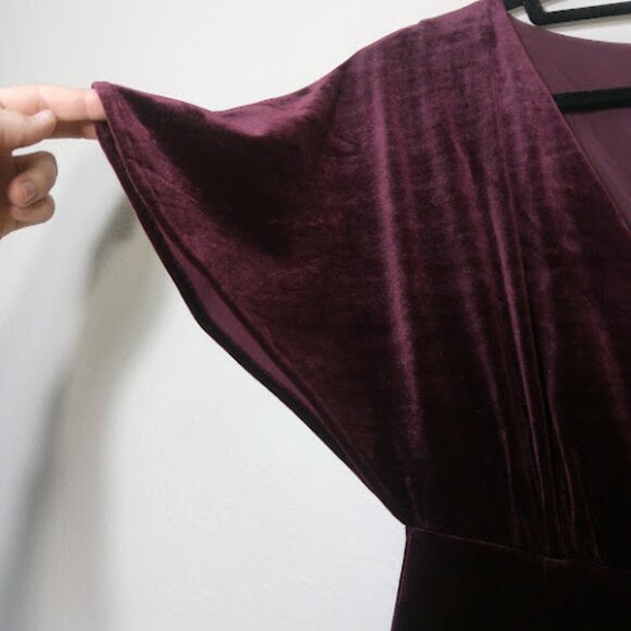 ANTHROPOLOGIE GREYLIN | Burgundy Velvet Wide Leg Luna Jumpsuit Holiday Party XS - Picture 5 of 13